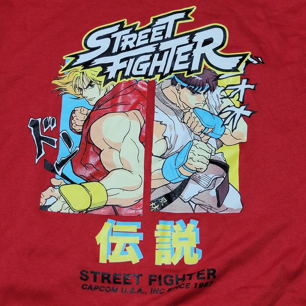 Capcom Red LS Unisex Pullover Hoodie "Street Fighter Legend" - Size XL - Picture 2 of 7